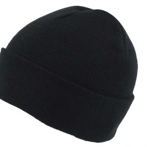 71B007/BLACK  40g Mens Knitted Thermal Hat Black