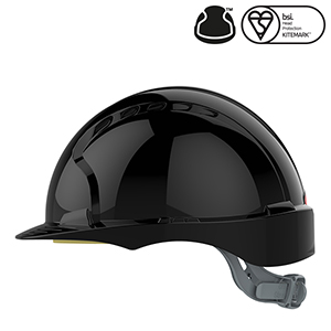 JSP AJH160-001-100  EVO®3 Micro Peak Slip Ratchet – Black – Vented Helmet