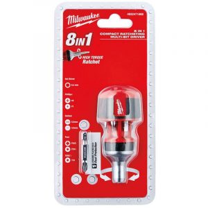 Milwaukee Multi Bit Screwdriver 8-in-1 Universal Compact Ratcheting 4932471868
