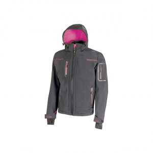 FU187GF U Power Ladies Space Softshell Jacket Grey Fucsia