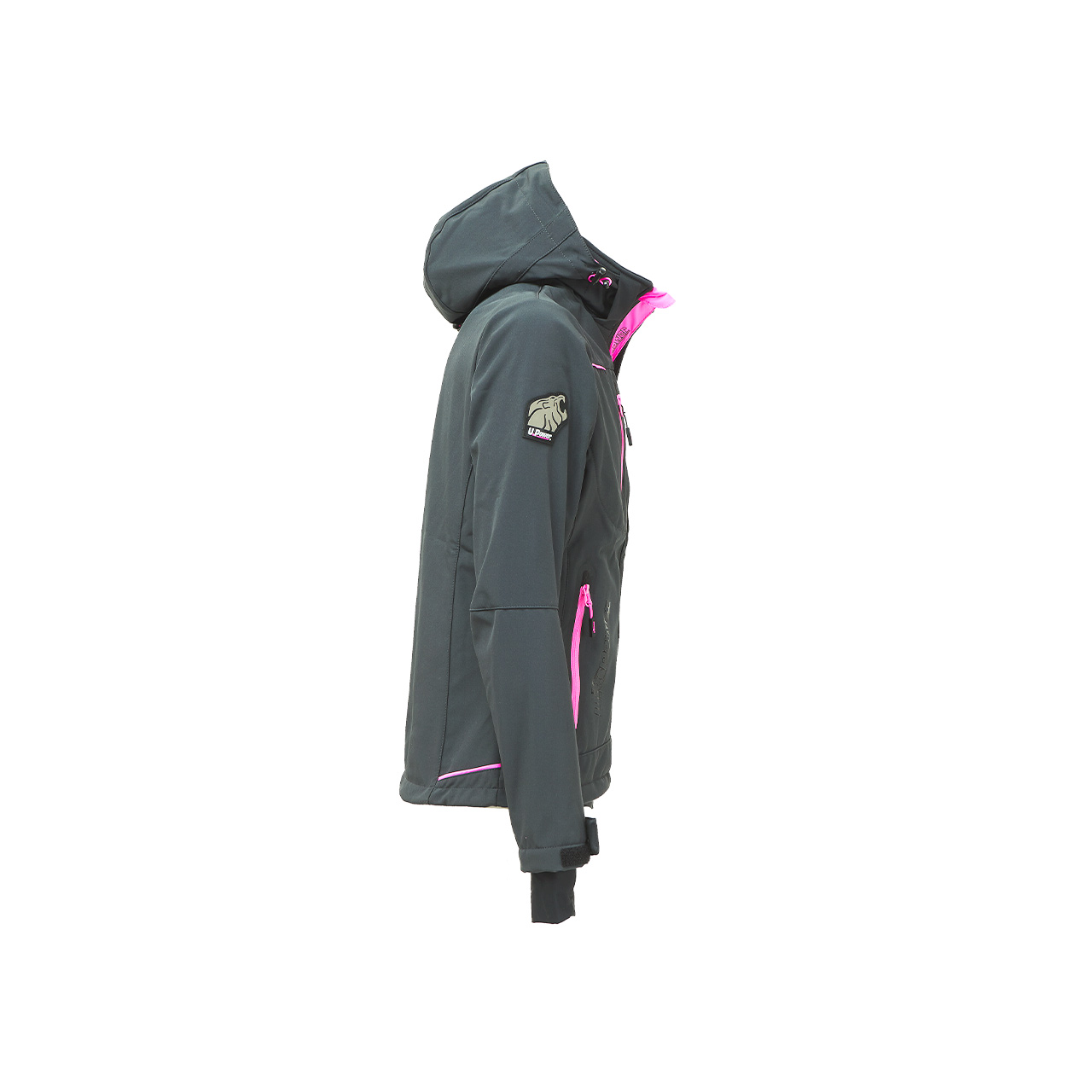 FU187GF U Power Ladies Space Softshell Jacket Grey Fucsia - Image 4