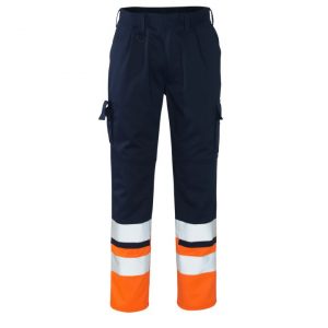 Mascot Patos Navy/Orange Hi Vis Trousers 38R